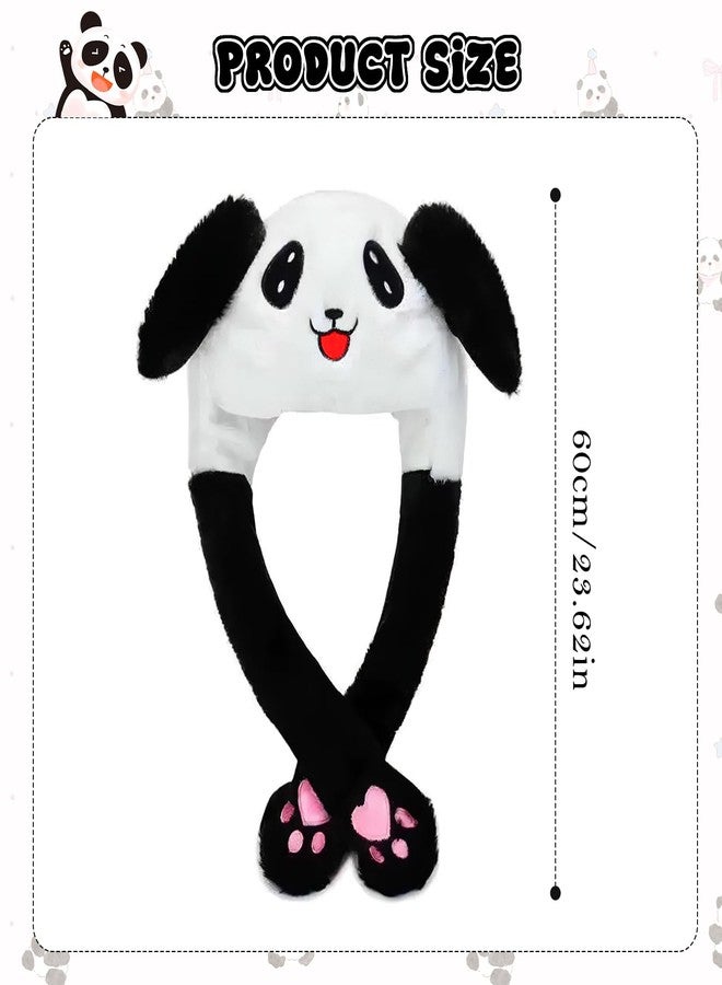 Flavizo Animal Hat with Ears Moving | Pressing Jumping Hat for Cosplay Party & Dress Up | Cute Panda Plush Headwear | Unique Panda Gifts for Women, Girls, Kids - Image 2